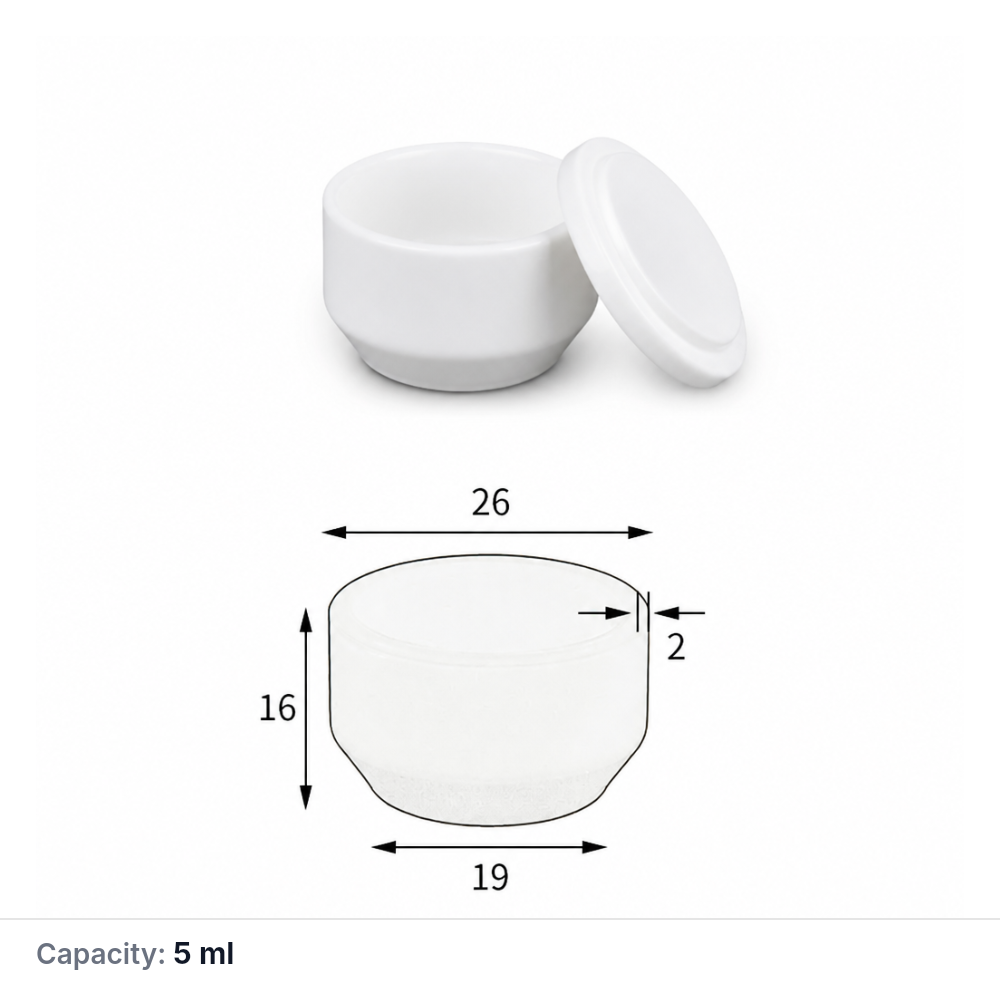 (MQACR060) Arc-shaped Alumina Crucible with Lid, 5 mL, Low Form