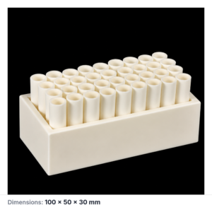 (MQACR237) Alumina Crucible Set, 100 × 50 × 30 mm, 36 Small Crucibles