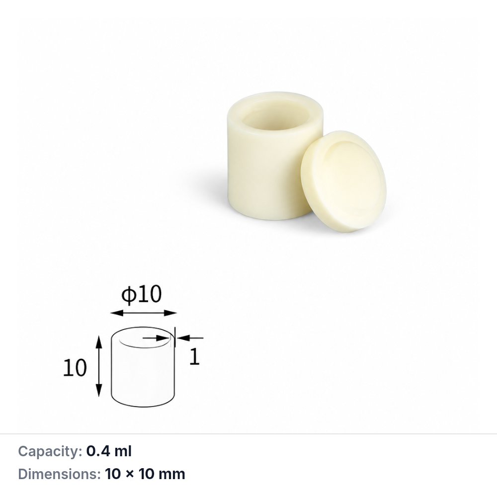 (MQACR314) Cylindrical Alumina Crucible with Lid, Ø10 × 10 mm, 0.4 mL