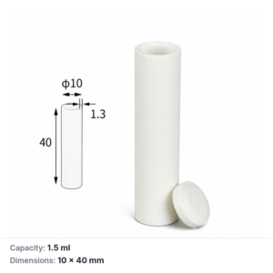 (MQACR317) Cylindrical Alumina Crucible with Lid, Ø10 × 40 mm, 1.5 mL