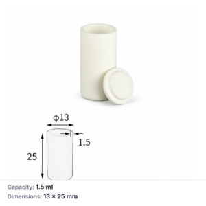 (MQACR351) Cylindrical Alumina Crucible with Lid, Ø13 × 25 mm, 1.5 mL