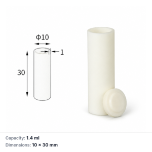 (MQACR359) Cylindrical Alumina Crucible with Lid, Ø10 × 30 mm, 1.4 mL