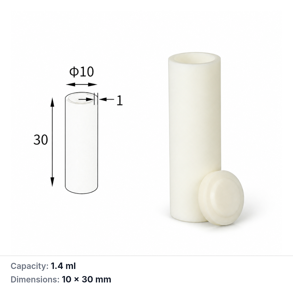 (MQACR359) Cylindrical Alumina Crucible with Lid, Ø10 × 30 mm, 1.4 mL