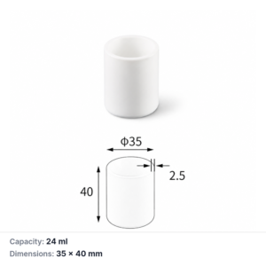 (MQACR365) Cylindrical Alumina Crucible, Ø35 × 40 mm, 24 mL