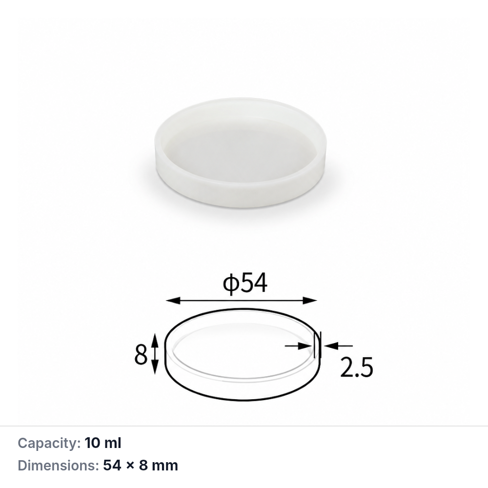 (MQACR395) Cylindrical Alumina Crucible, Ø54 × 8 mm, 10 mL