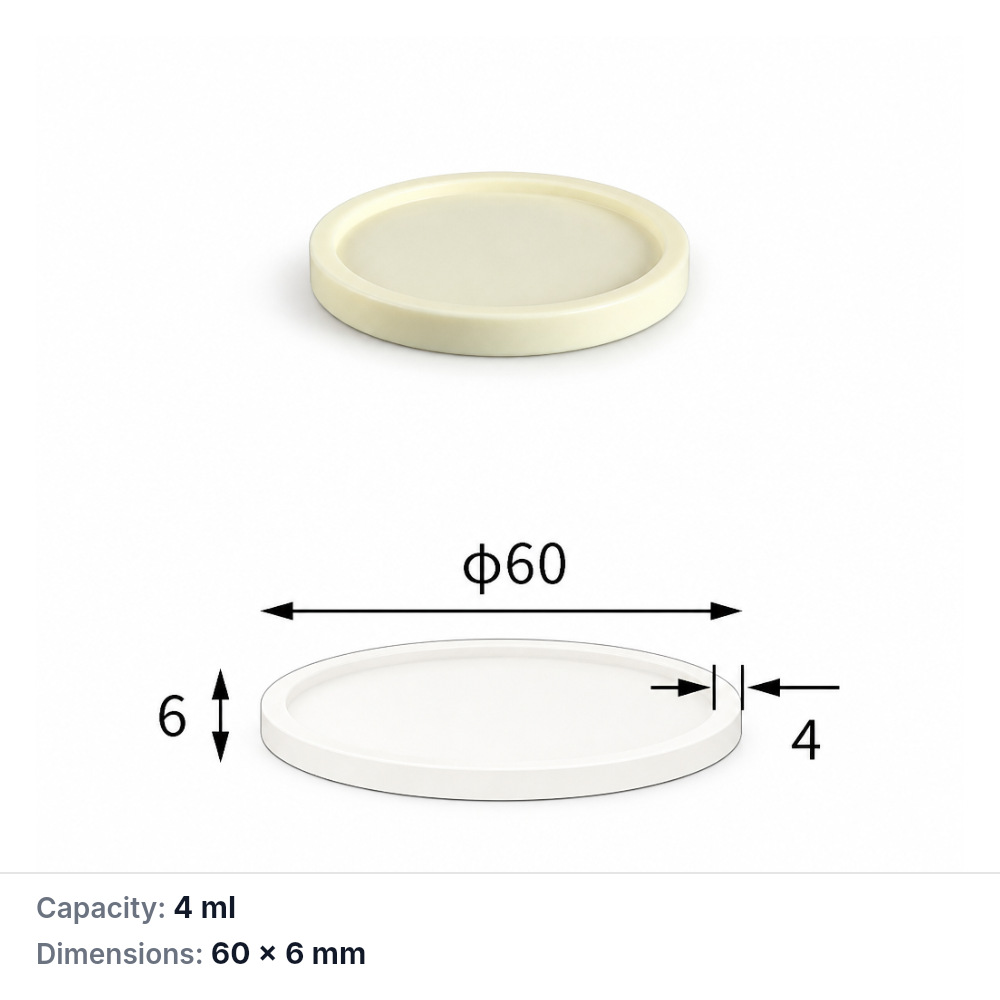 (MQACR463) Cylindrical Alumina Crucible, Ø60 × 6 mm, 4 mL