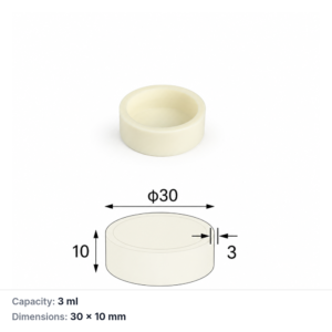 (MQACR466) Cylindrical Alumina Crucible, Ø30 × 10 mm, 3 mL