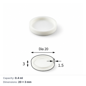 (MQACR475) Cylindrical Alumina Crucible, Ø20 × 3 mm, 0.4 mL
