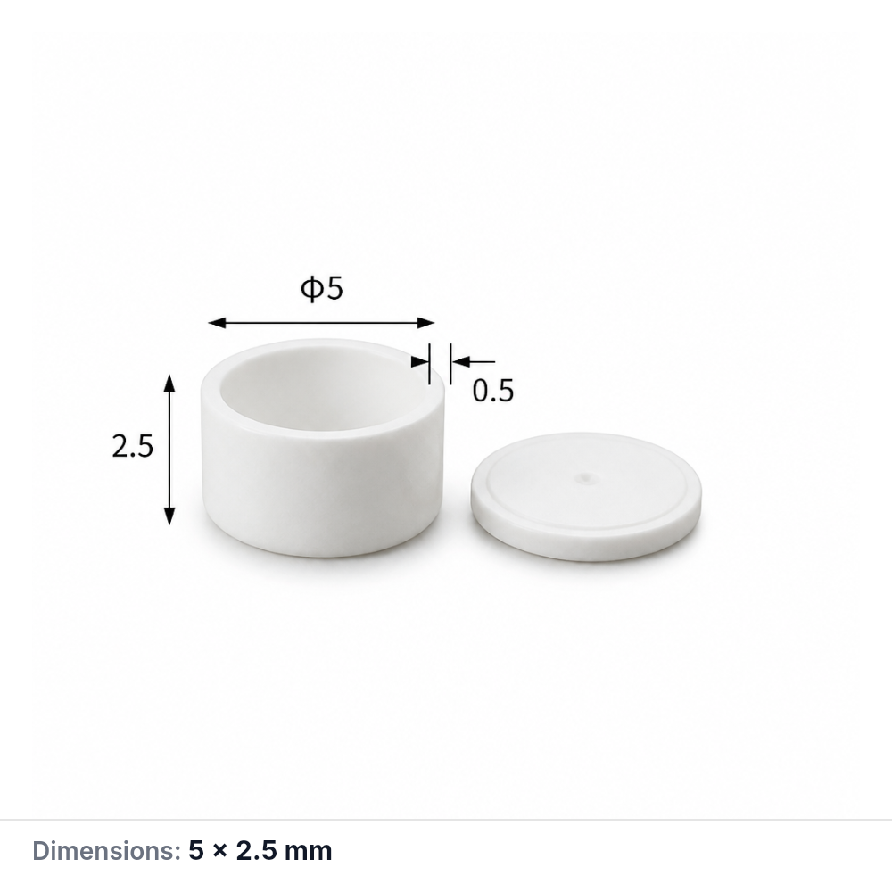 (MQACR491) Alumina Thermal Analysis Crucible with Lid, Ø5 × 2.5 mm