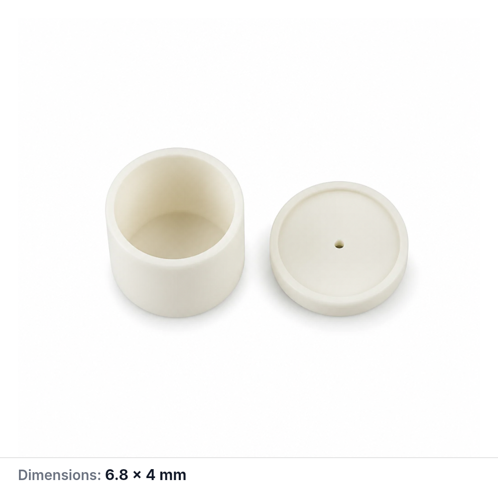 (MQACR508) Alumina Thermal Analysis Crucible with Lid, Ø6.8 × 4 mm
