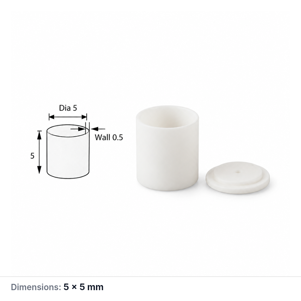 (MQACR513) Alumina Thermal Analysis Crucible with Lid, Ø5 × 5 mm
