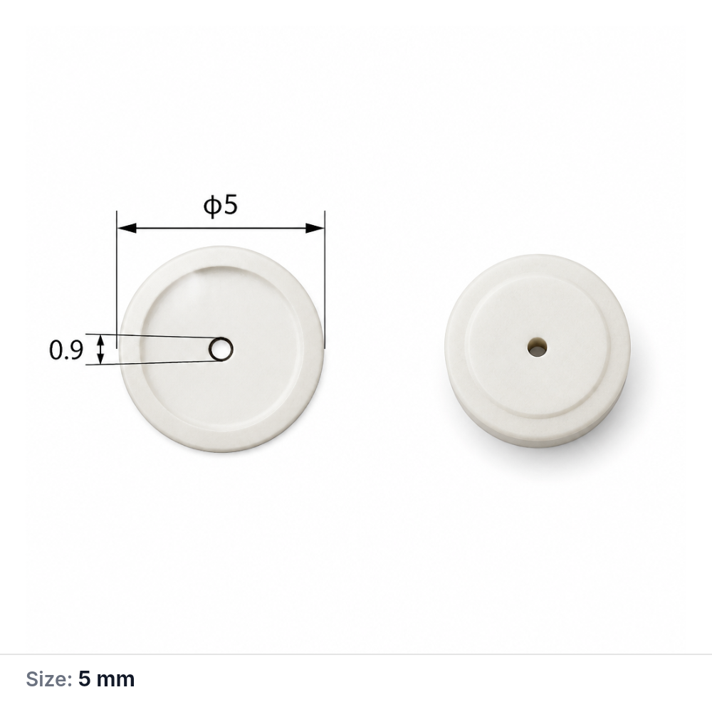(MQACR520) Alumina Thermal Analysis Crucible Lid, Ø5 × 0.8 mm, Central Vent