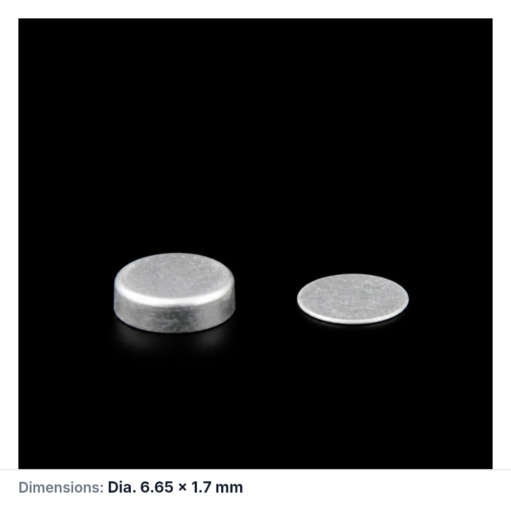 (MQACR528) Aluminum Thermal Analysis Crucible with Lid, Ø6.65 × 1.7 mm