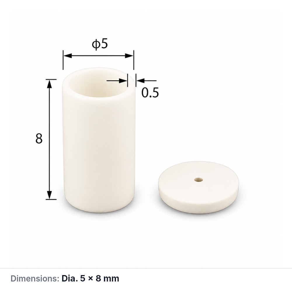 (MQACR541) Alumina Thermal Analysis Crucible with Lid, Ø5 × 8 mm, 100 µL