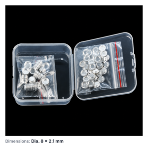 (MQACR544) Aluminum Thermal Analysis Crucible with Lid, Ø8 × 2.1 mm, Pack of 100 Sets