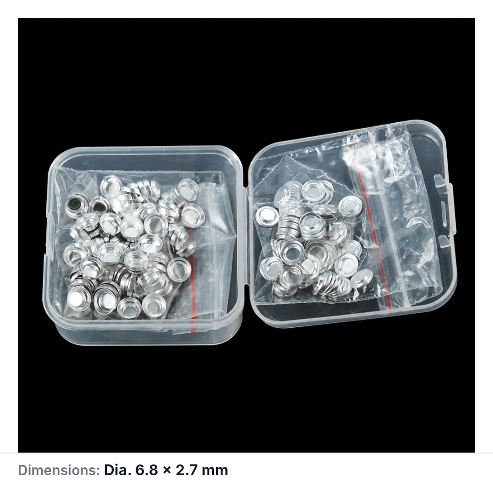 (MQACR546) Aluminum Thermal Analysis Crucible with Lid, Ø6.8 × 2.7 mm, Pack of 100 Sets