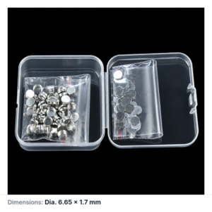 (MQACR549) Aluminum Thermal Analysis Crucible with Lid, Ø6.65 × 1.7 mm, Pack of 100 Sets