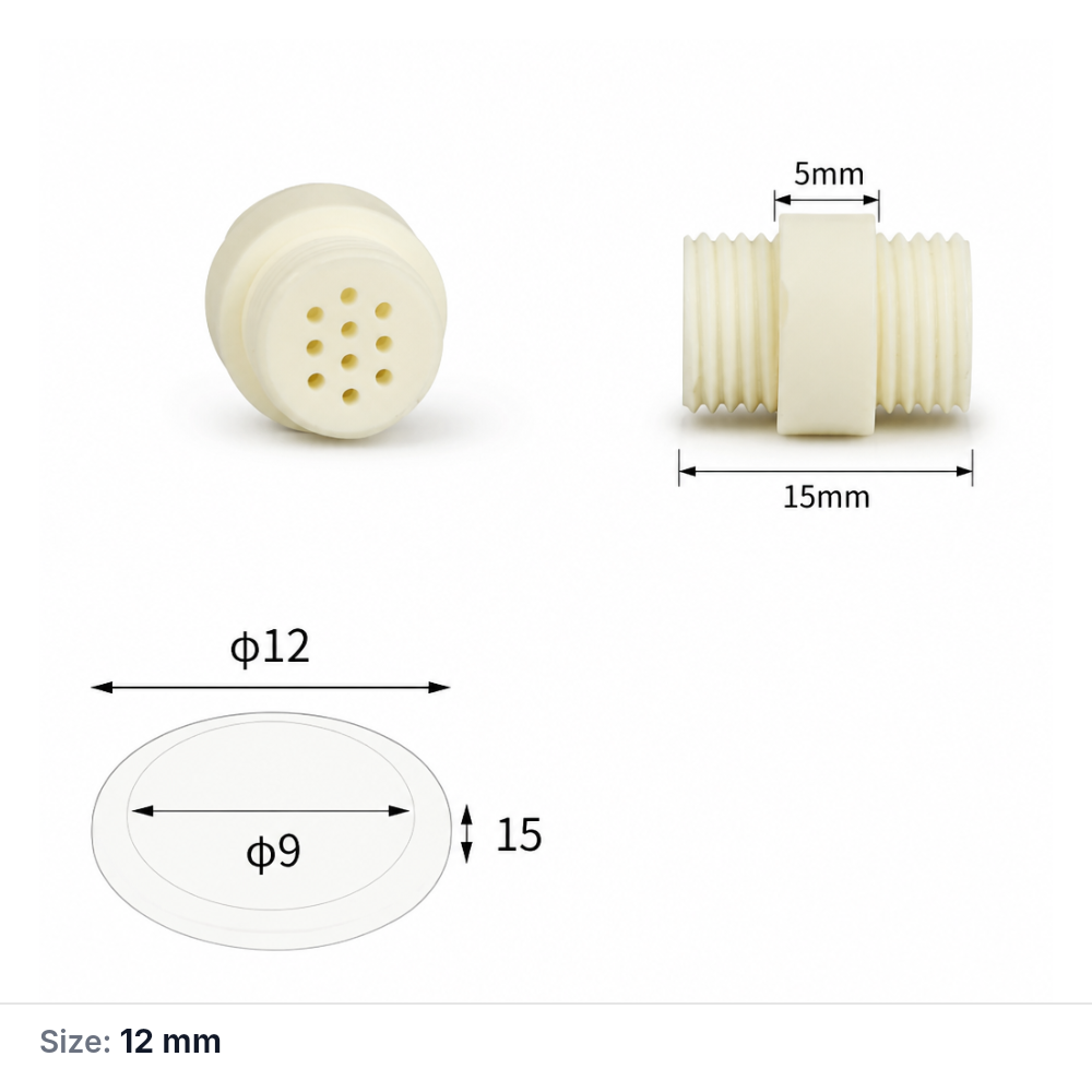 (MQACR597) Perforated Alumina Crucible Lid with External Threads, Ø12 × 15 mm