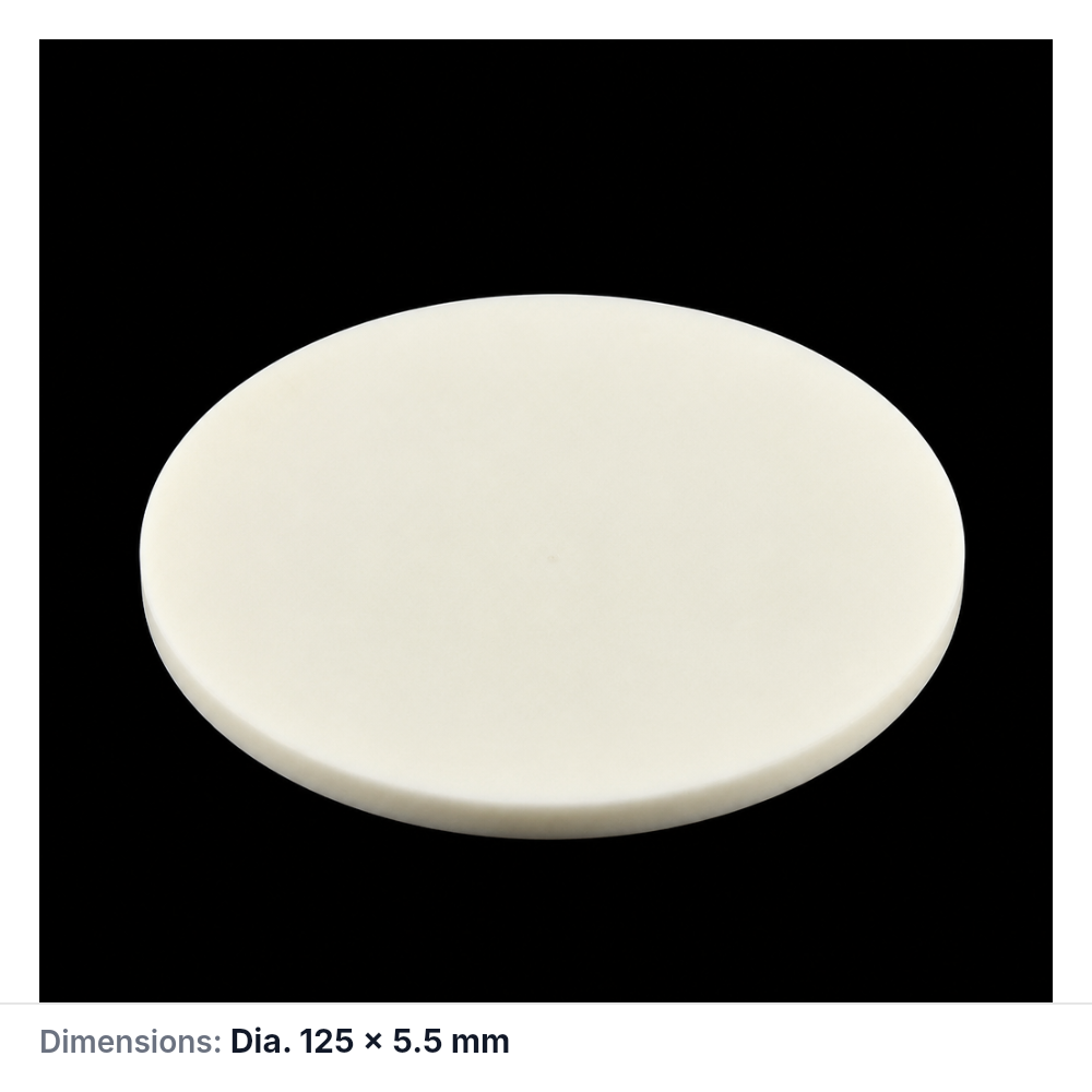 (MQACR652) Alumina Disc, Ø125 × 5.5 mm