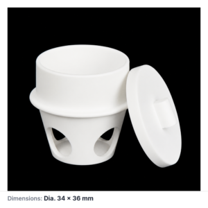 (MQACR666) Alumina Ash Crucible with Lid, Ø34 × 36 mm