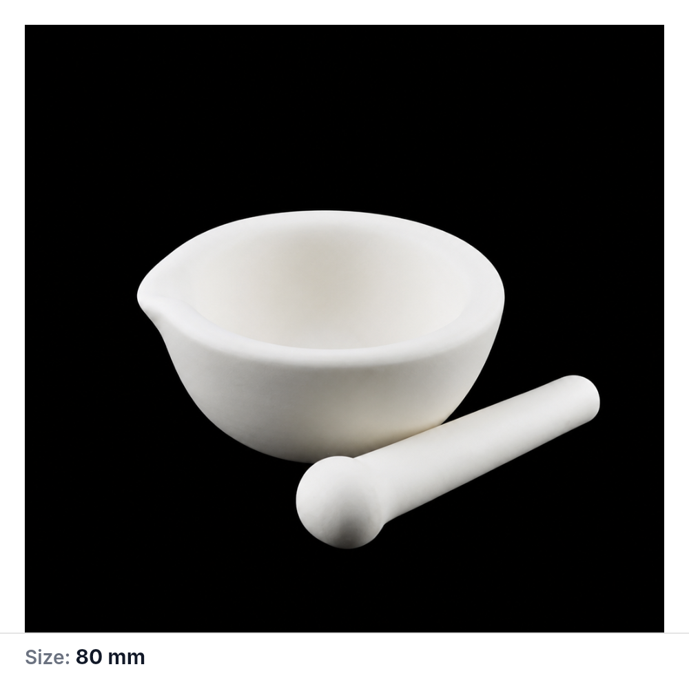 (MQAMO002) Alumina Mortar and Pestle, Ø80 × 35 mm