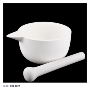 (MQAMO004) Alumina Mortar and Pestle, Ø145 × 80 mm