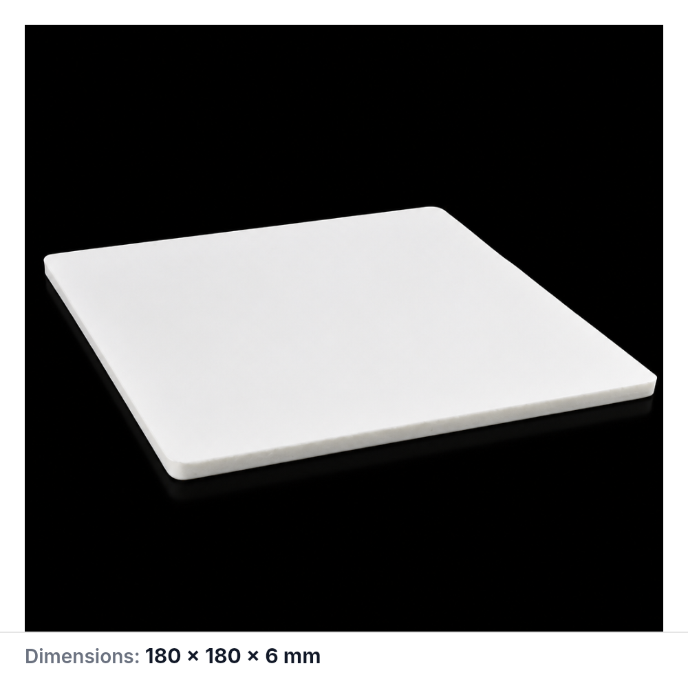 (MQAPS009) Square Alumina Setter Plate, 180 × 180 × 6 mm
