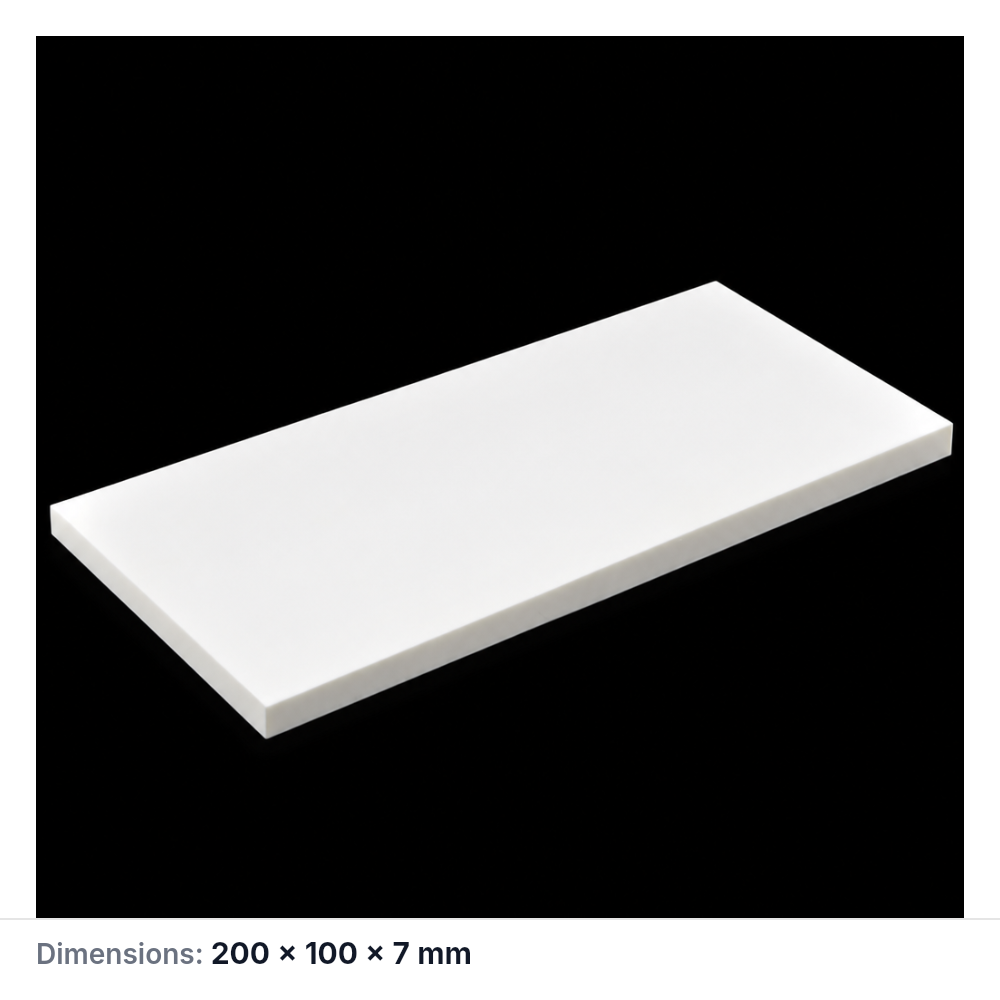 (MQAPS011) Rectangular Alumina Setter Plate, 200 × 100 × 7 mm