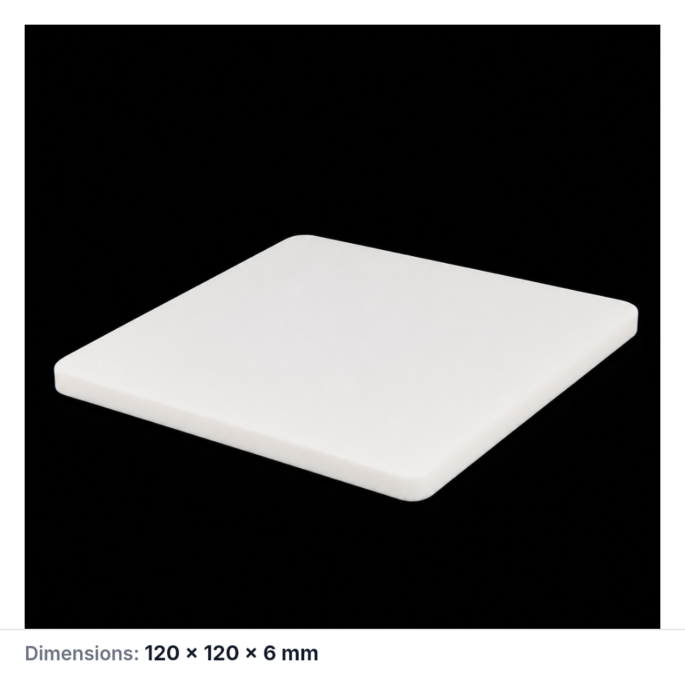(MQAPS013) Square Alumina Setter Plate, 120 × 120 × 6 mm