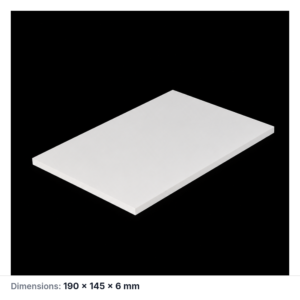 (MQAPS014) Rectangular Alumina Setter Plate, 190 × 145 × 6 mm