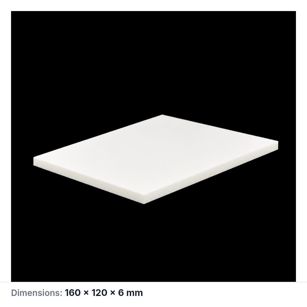 (MQAPS017) Rectangular Alumina Setter Plate, 160 × 120 × 6 mm