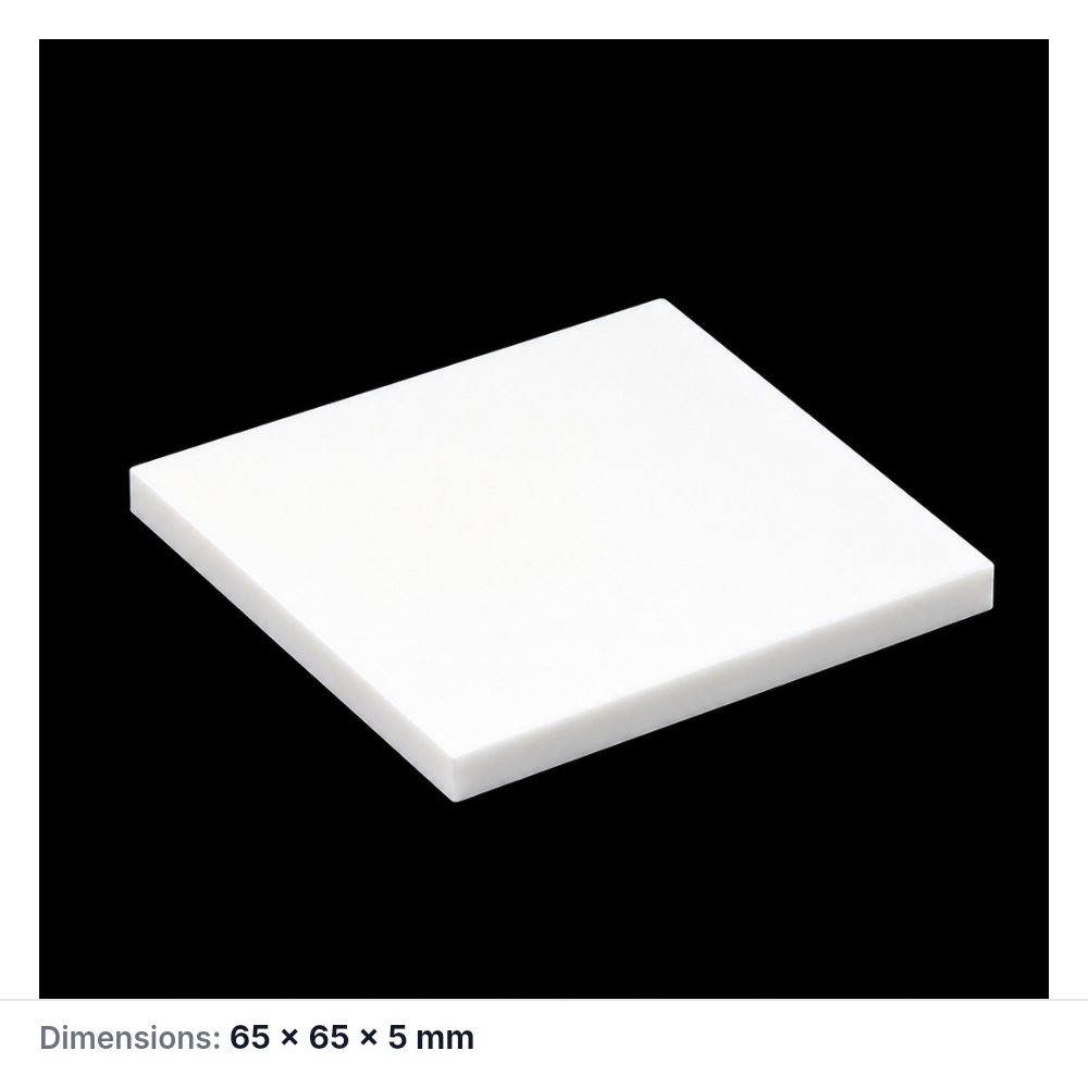 (MQAPS018) Square Alumina Setter Plate, 65 × 65 × 5 mm