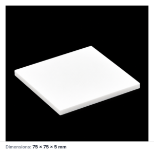 (MQAPS019) Square Alumina Setter Plate, 75 × 75 × 5 mm