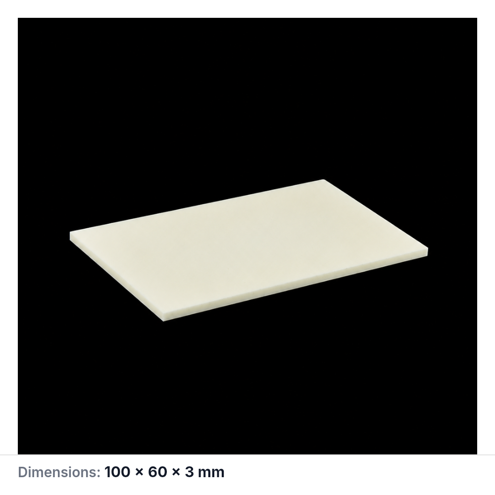 (MQAPS020) Rectangular Alumina Setter Plate, 100 × 60 × 3 mm