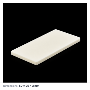 (MQAPS022) Rectangular Alumina Setter Plate, 50 × 25 × 3 mm
