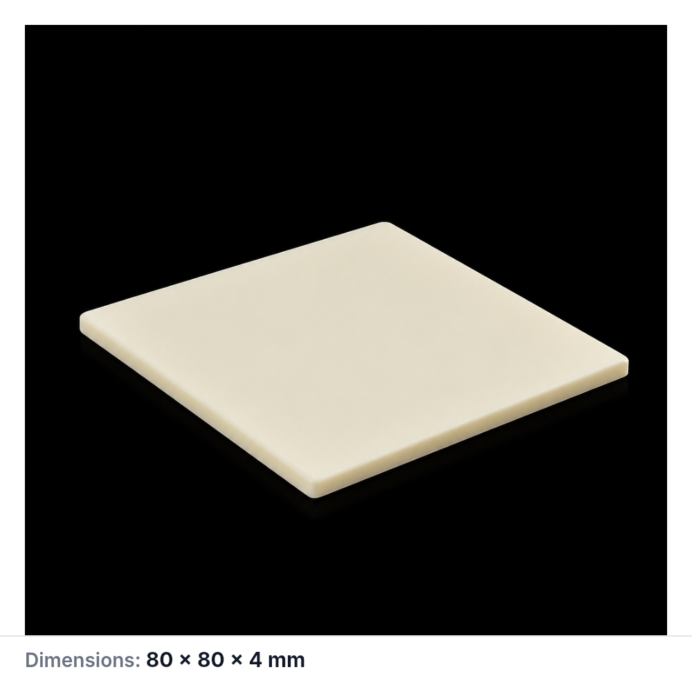 (MQAPS023) Square Alumina Setter Plate, 80 × 80 × 4 mm