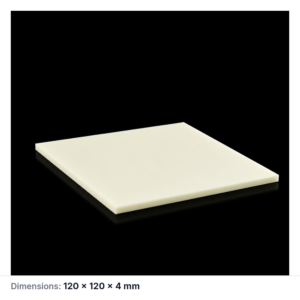 (MQAPS025) Square Alumina Setter Plate, 120 × 120 × 4 mm