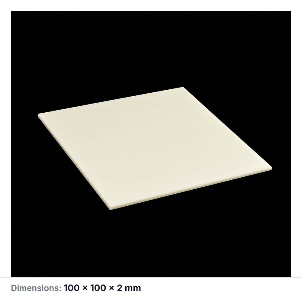 (MQAPS027) Square Alumina Setter Plate, 100 × 100 × 2 mm