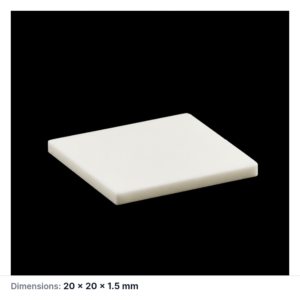 (MQAPS034) Square Alumina Setter Plate, 20 × 20 × 1.5 mm