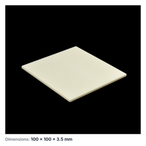 (MQAPS036) Square Alumina Setter Plate, 100 × 100 × 3.5 mm