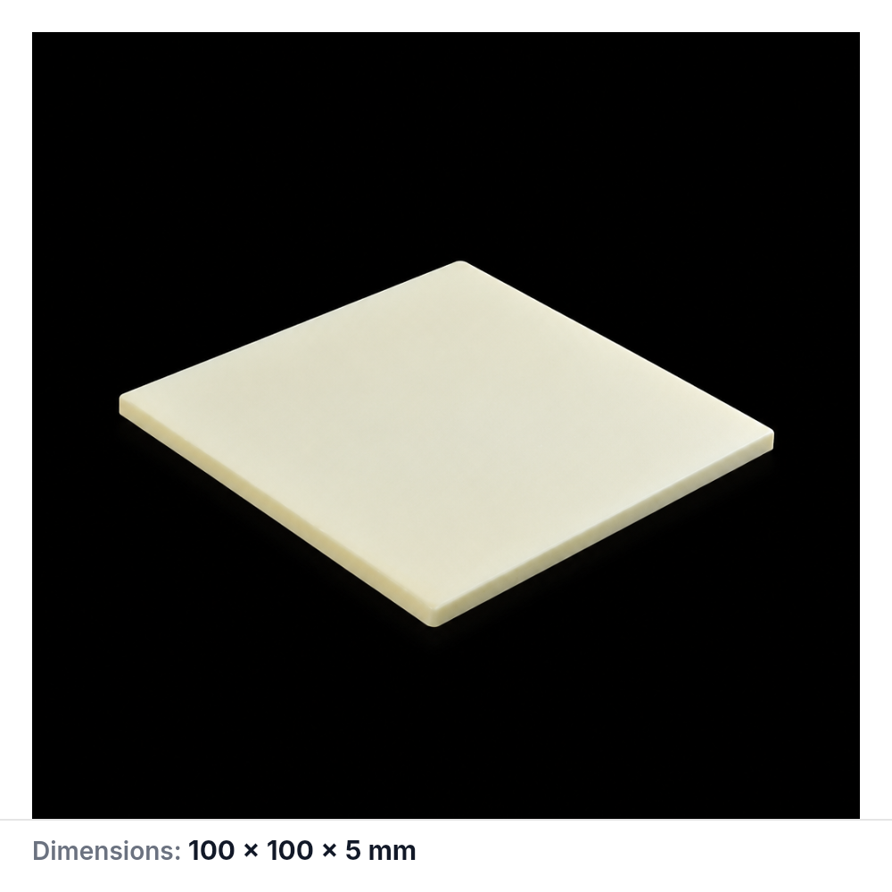 (MQAPS037) Square Alumina Setter Plate, 100 × 100 × 5 mm