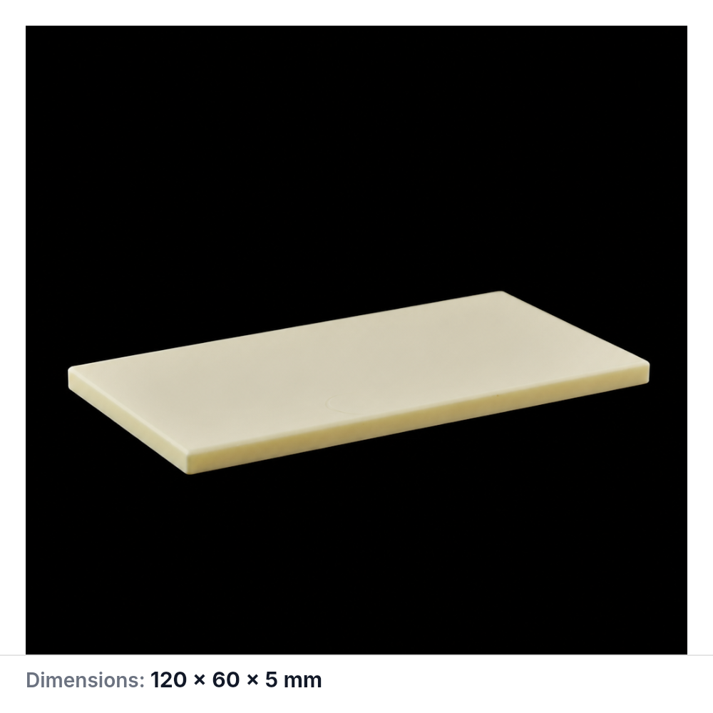 (MQAPS047) Rectangular Alumina Setter Plate, 120 × 60 × 5 mm