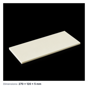 (MQAPS049) Rectangular Alumina Setter Plate, 270 × 120 × 5 mm
