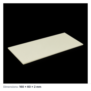 (MQAPS050) Rectangular Alumina Setter Plate, 160 × 60 × 2 mm