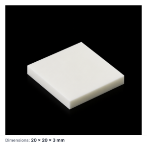 (MQAPS053) Square Alumina Setter Plate, 20 × 20 × 3 mm