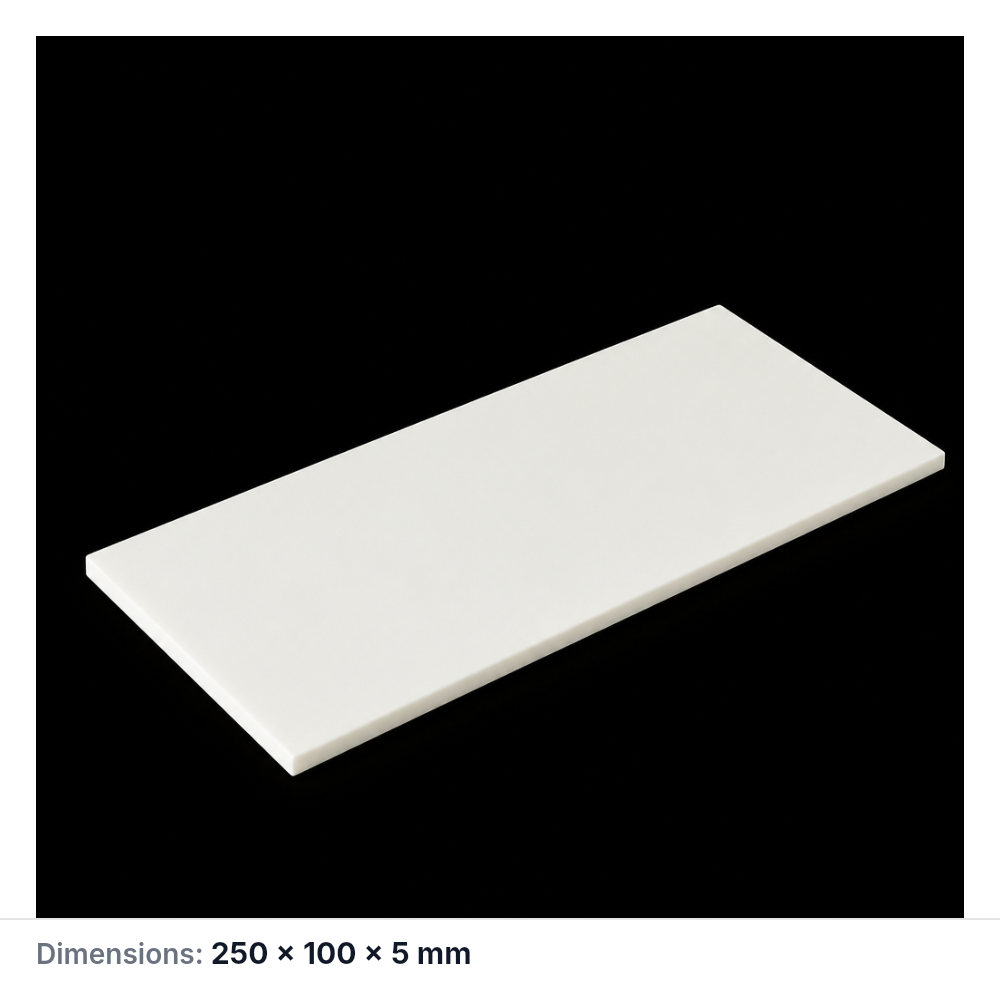 (MQAPS057) Rectangular Alumina Setter Plate, 250 × 100 × 5 mm