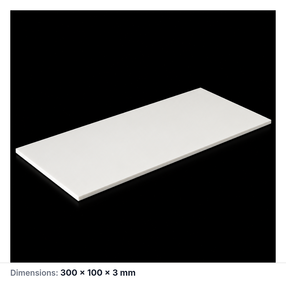 (MQAPS060) Rectangular Alumina Setter Plate, 300 × 100 × 3 mm