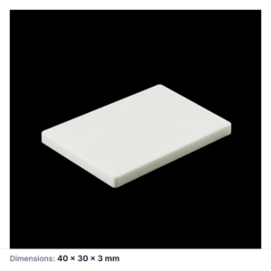 (MQAPS061) Rectangular Alumina Setter Plate, 40 × 30 × 3 mm