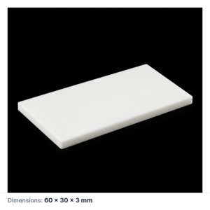 (MQAPS062) Rectangular Alumina Setter Plate, 60 × 30 × 3 mm