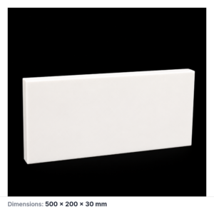 (MQAPS064) Rectangular Alumina Setter Plate, 500 × 200 × 30 mm